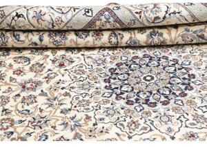 Tappeto Nain 9la Medaglione Floreale Avorio Blu Scuro 205x318 Cm