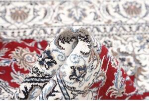 Tappeto Nain Kashmar Medaglione Floreale Rosso Avorio Quadrato 196x193 Cm