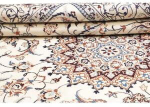 Tappeto Nain 9la Medaglione Floreale Avorio Blu 207x300 Cm