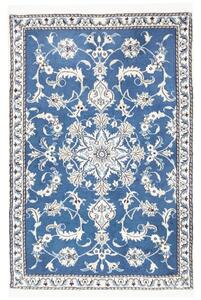 Tappeto Nain Kashmar Medaglione Floreale Blu Bianco 90x138 Cm