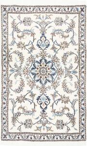 Tappeto Nain Kashmar Medaglione Floreale Avorio Blu 88x142 Cm