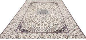 Tappeto Nain 9la Medaglione Floreale Avorio Blu Scuro 205x318 Cm