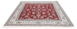 Tappeto Nain Kashmar Floreale Rosso Scuro Avorio Quadrato 208x203 Cm