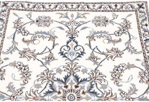 Tappeto Nain Kashmar Medaglione Floreale Avorio Blu 88x142 Cm