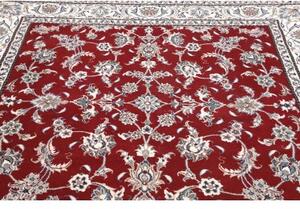 Tappeto Nain Kashmar Floreale Rosso Scuro Avorio Quadrato 208x203 Cm