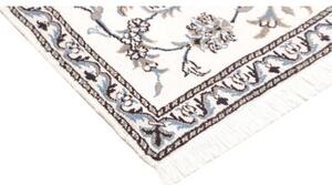 Tappeto Nain Kashmar Medaglione Floreale Avorio Blu 88x142 Cm