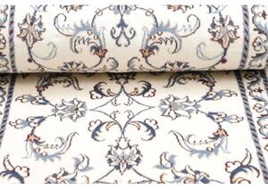 Tappeto Nain Kashmar Floreale Avorio Blu Corsia 77x380 Cm