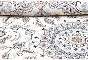 Tappeto Nain Kashmar Medaglione Floreale Avorio Blu 194x292 Cm