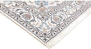 Tappeto Nain Kashmar Medaglione Floreale Avorio Blu 194x292 Cm