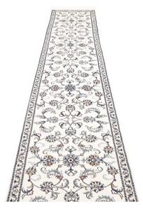 Tappeto Nain Kashmar Floreale Avorio Blu Corsia 77x380 Cm