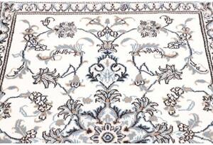 Tappeto Nain Kashmar Medaglione Floreale Avorio Blu 90x137 Cm
