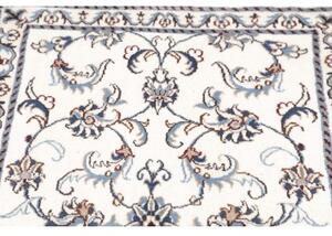 Tappeto Nain Kashmar Floreale Avorio Blu Corsia 77x380 Cm