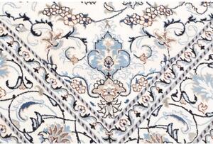 Tappeto Nain Kashmar Medaglione Floreale Avorio Blu 194x292 Cm