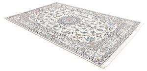 Tappeto Nain Kashmar Medaglione Floreale Avorio Blu 194x292 Cm