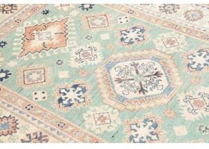 Tappeto Kazak Washed Stilizzato Verde Acqua Beige 127x194 Cm