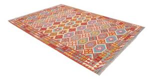 Tappeto Kilim Geometrico Rosso Azzurro 173x255 Cm
