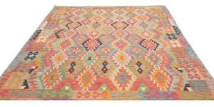 Tappeto Kilim Geometrico Multicolore Beige 202x289 Cm