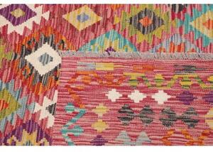 Tappeto Kilim Geometrico Rosso Mattone Multicolore 263x357 Cm