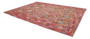 Tappeto Kilim Geometrico Rosso Mattone Multicolore 263x357 Cm