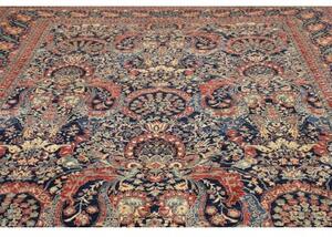 Tappeto Floralia Floreale Blu Notte Rosso Corallo 297x427 Cm