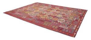 Tappeto Kilim Geometrico Rosso Porpora Multicolore 254x346 Cm