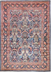 Tappeto Floralia Floreale Blu Notte Rosso Corallo 297x427 Cm