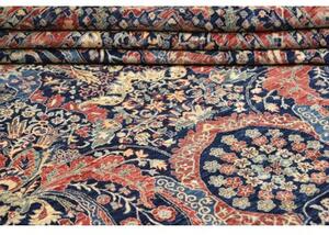 Tappeto Floralia Floreale Blu Notte Rosso Corallo 297x427 Cm