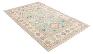 Tappeto Kazak Washed Stilizzato Verde Acqua Beige 127x194 Cm