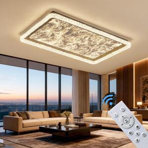 Plafoniera LED dimmerabile con telecomando, a variazione continua 3000-7000 K, a risparmio energetico e durevole, dal design moderno in bianco o nero, ideale per soggiorno, camera da letto e cucina (251-CFX-BL)