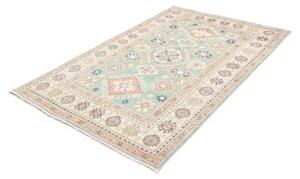 Tappeto Kazak Washed Stilizzato Verde Acqua Beige 127x194 Cm