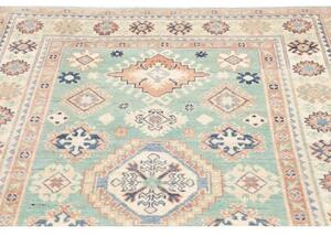 Tappeto Kazak Washed Stilizzato Verde Acqua Beige 127x194 Cm