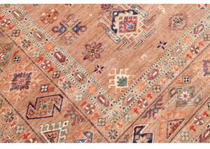 Tappeto Kazak Fine Geometrico Marrone Chiaro Blu 254x312 Cm