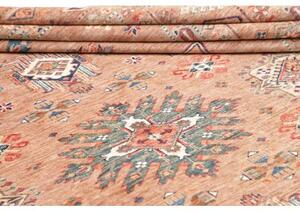 Tappeto Kazak Fine Geometrico Marrone Chiaro Blu 254x312 Cm