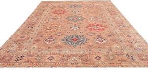 Tappeto Kazak Fine Geometrico Marrone Chiaro Blu 254x312 Cm
