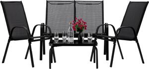 Set da giardino in metallo ADRIANNA - nero