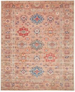 Tappeto Kazak Fine Geometrico Marrone Chiaro Blu 254x312 Cm