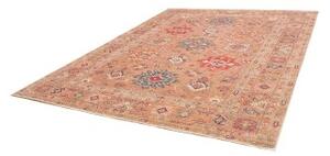 Tappeto Kazak Fine Geometrico Marrone Chiaro Blu 254x312 Cm