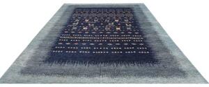 Tappeto Gabbeh Nova Figurativo Blu Scuro Celeste 271x352 Cm