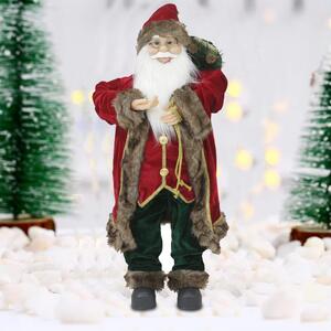 Statuina Babbo Natale Addobbo Statuetta 60 cm Vestiti in Tessuto Decoro Natalizio