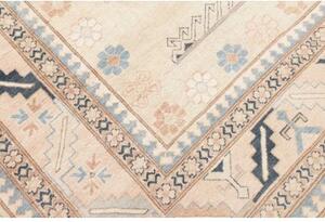 Tappeto Kazak Geometrico Avorio Blu 301x436 Cm