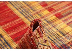 Tappeto Gabbeh Nova Geometrico Rosso Mattone Giallo Senape 210x297 Cm