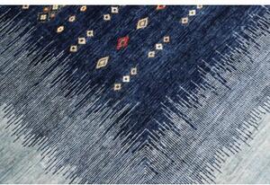 Tappeto Gabbeh Nova Figurativo Blu Scuro Azzurro 206x294 Cm