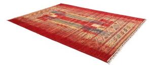 Tappeto Gabbeh Nova Geometrico Rosso Mattone Giallo Senape 210x297 Cm