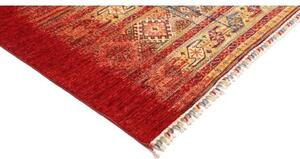 Tappeto Gabbeh Nova Geometrico Rosso Mattone Giallo Senape 210x297 Cm