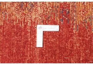 Tappeto Gabbeh Nova Geometrico Rosso Mattone Giallo Senape 210x297 Cm