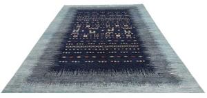 Tappeto Gabbeh Nova Figurativo Blu Scuro Azzurro 206x294 Cm
