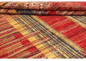 Tappeto Gabbeh Nova Geometrico Rosso Mattone Giallo Senape 210x297 Cm