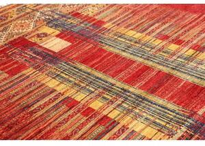 Tappeto Gabbeh Nova Geometrico Rosso Mattone Giallo Senape 210x297 Cm