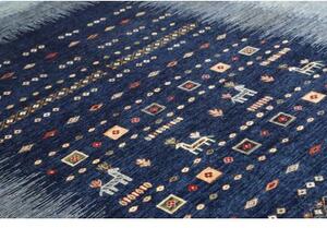 Tappeto Gabbeh Nova Figurativo Blu Scuro Azzurro 206x294 Cm
