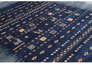 Tappeto Gabbeh Nova Figurativo Blu Scuro Celeste 271x352 Cm